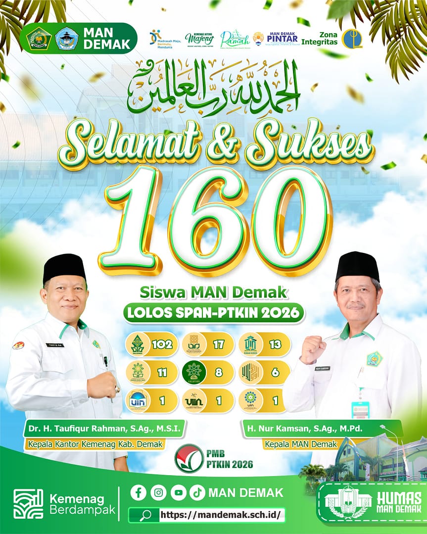 160 Siswa MAN Demak Lolos SPAN-PTKIN 2026