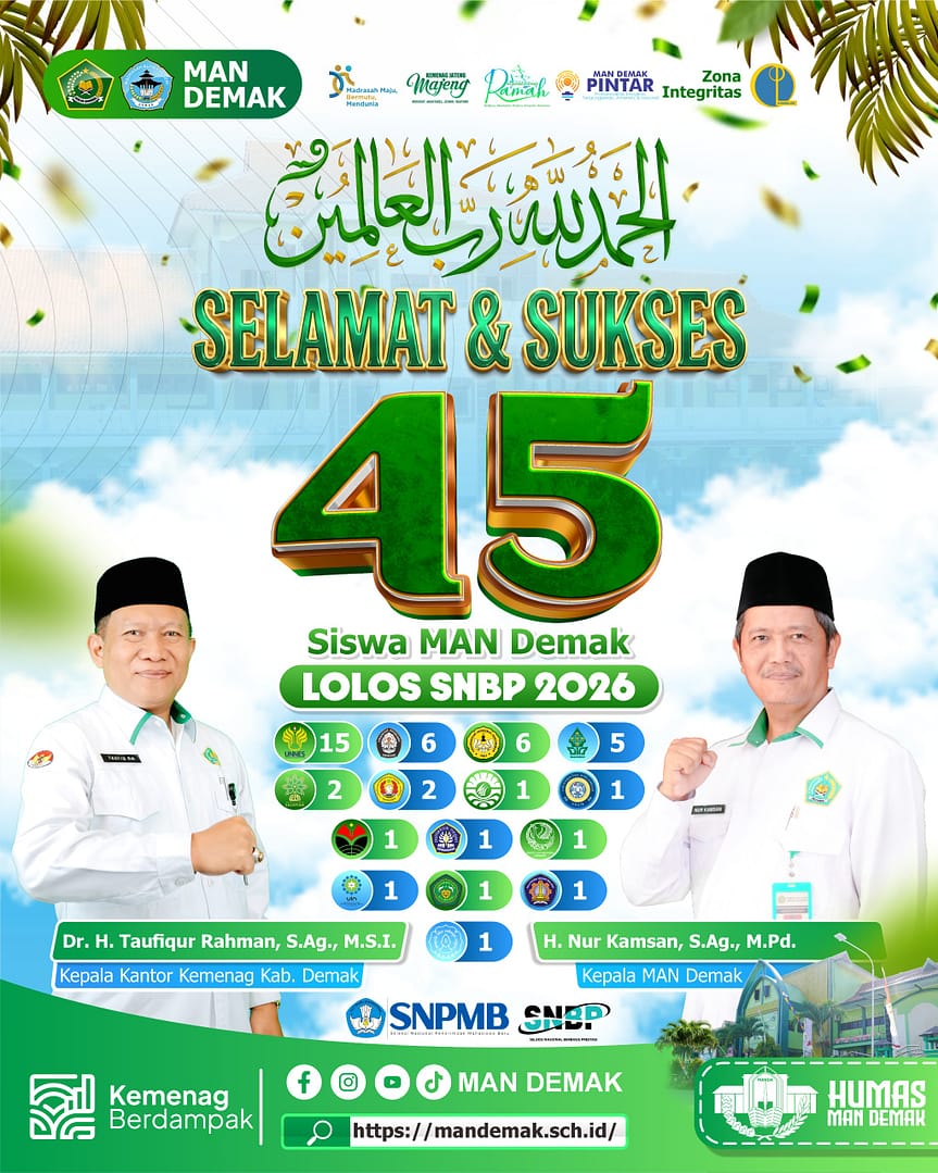 45 Siswa MAN Demak Lolos SNBP 2026