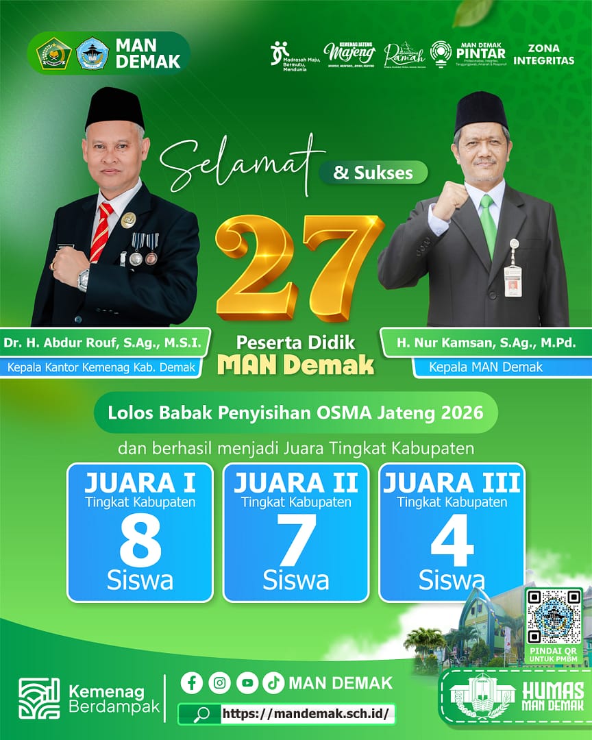 MAN Demak Torehkan Prestasi Gemilang pada OSMA Tingkat Jawa Tengah 2026